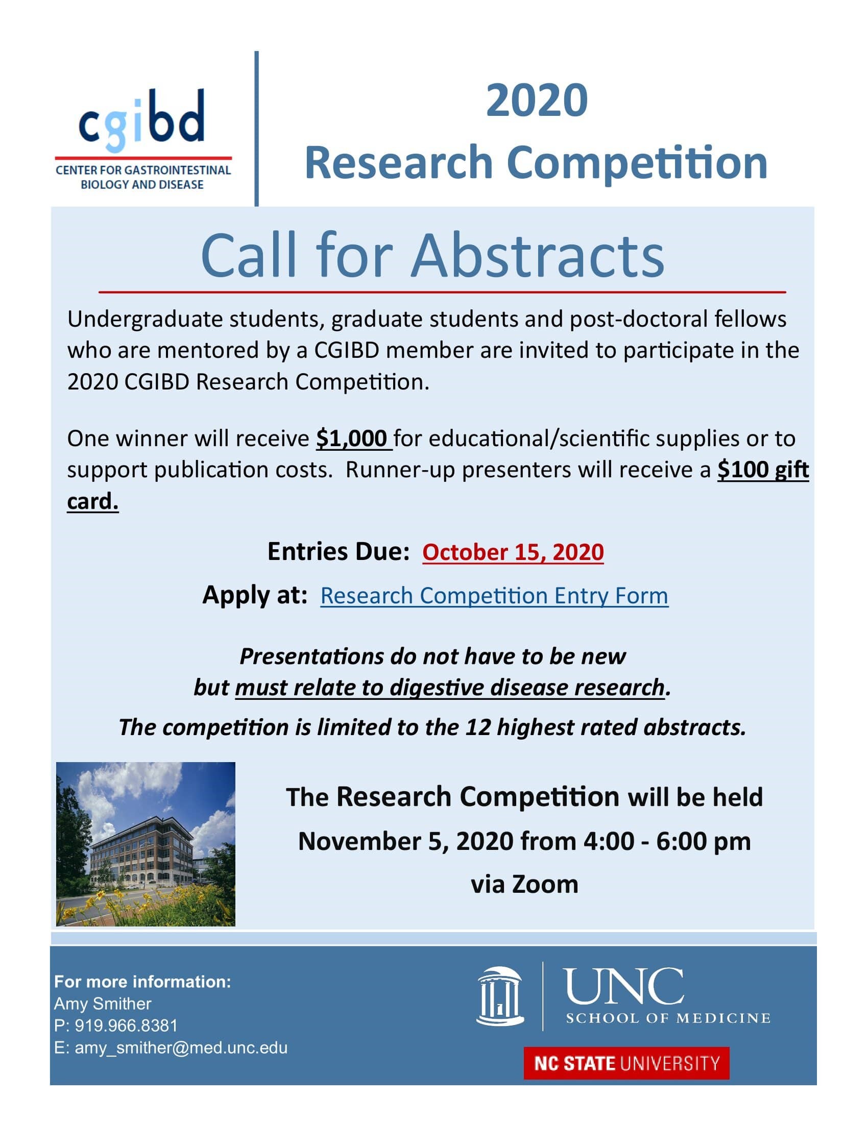 2020 CGIBD Research Competition Flyer